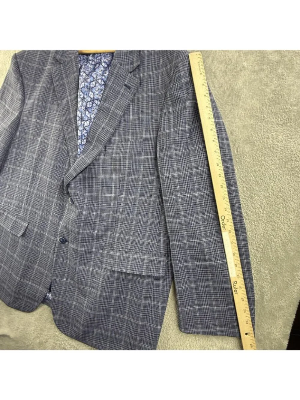 Oak Hill Blazer Mens 2XLT Blue Check Sport Coat Big & Tall Lined Jacket Business